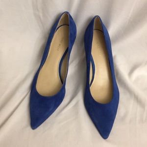 Blue suede pumps